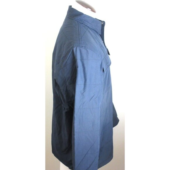 OOBE Brand Men's Eades Snap Front Overshirt Nylon Jacket True Navy Blue NWT - Picture 4 of 7